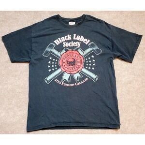 VINTAGE BLACK LABEL SOCIETY 100 PROOF CHAOS Y2K ADULT MENS BLACK LARGE ROCK BAND